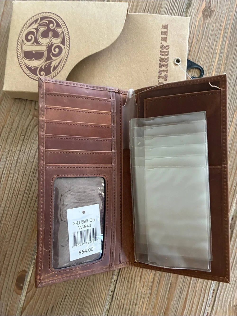 NWT 3D Belt Company Western Brown Wallet